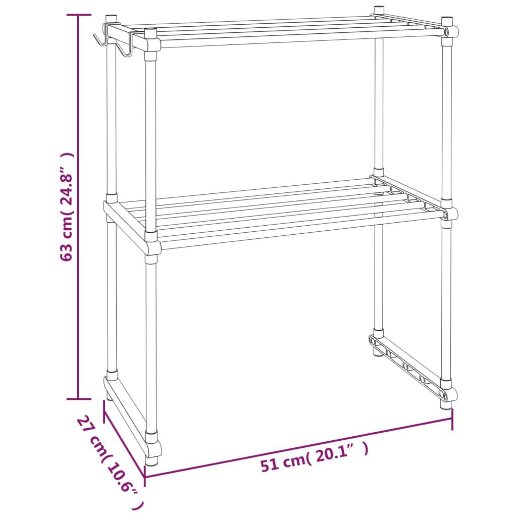 vidaXL Ράφι για Φούρνο Μικροκυμάτων Λευκό 51x27x63 εκ. από Αλουμίνιο