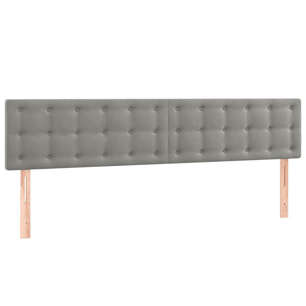 vidaXL Κεφαλάρια Κρεβατιού 2 τεμ. Αν. Γκρι 90x5x78/88 εκ. Βελούδινο