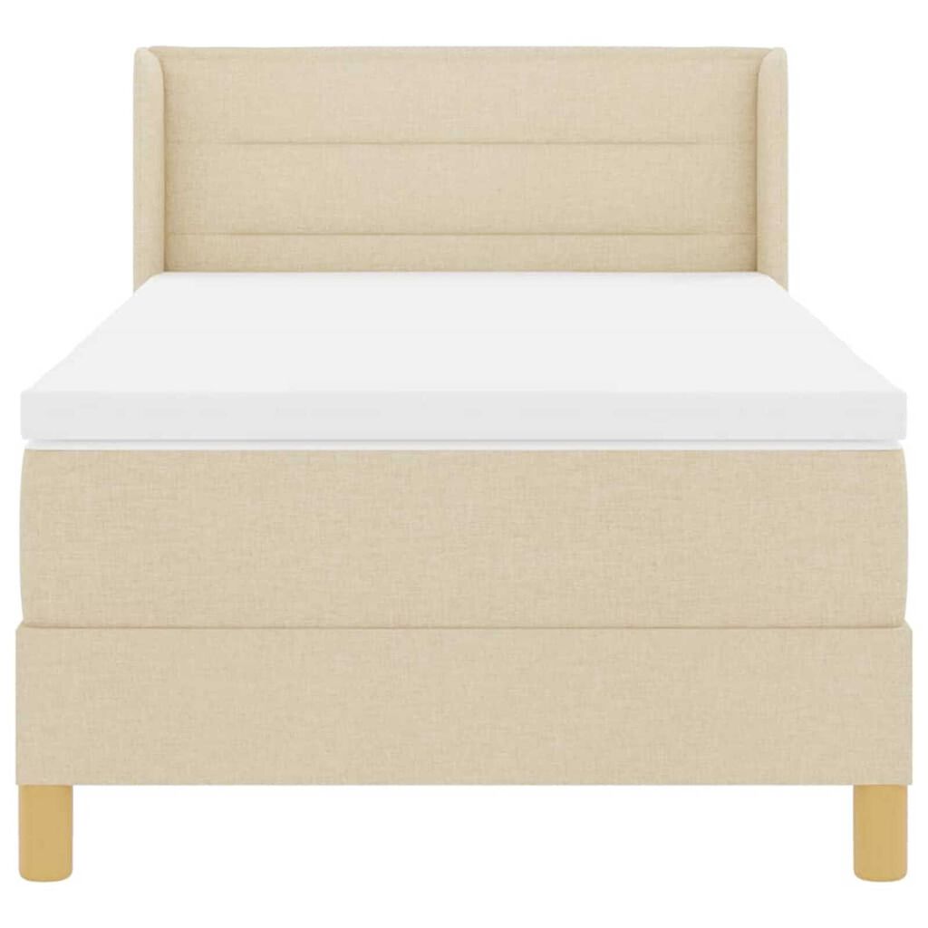 vidaXL Κρεβάτι με Ελατήρια με στρώμα Κρεμ 80 x 200 cm ύφασμα