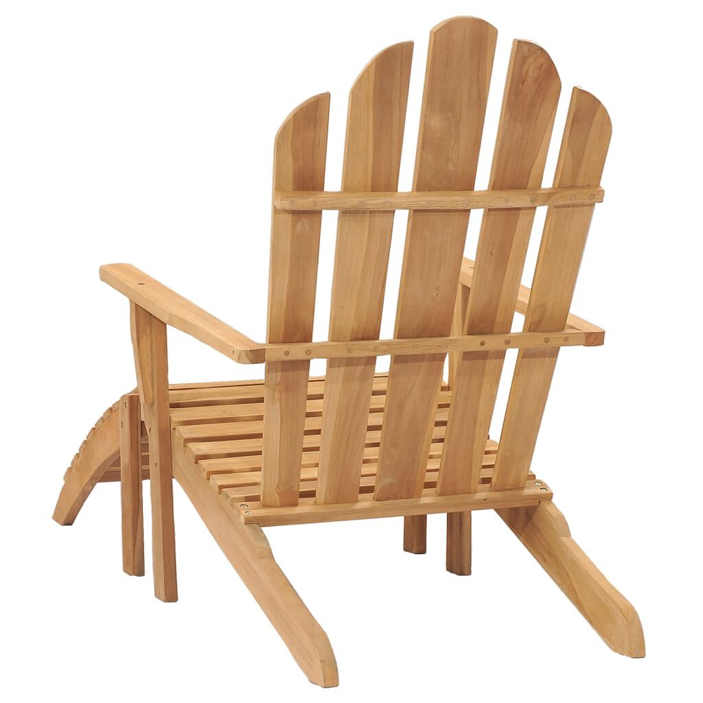 vidaXL Καρέκλα Adirondack με Υποπόδιο από Μασίφ Ξύλο Teak