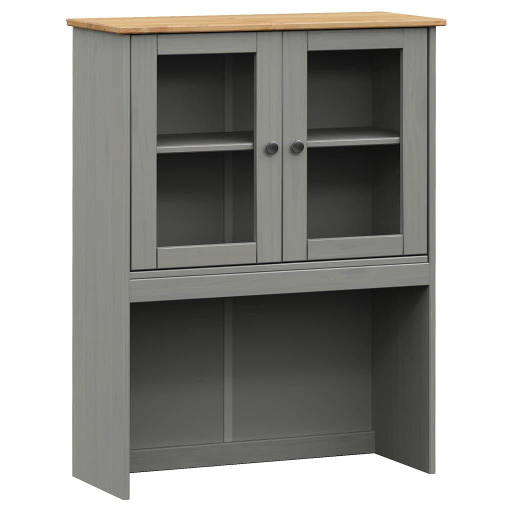 vidaXL Βιτρίνα VIGO Γκρι 80 x 40 x 176 εκ. από Μασίφ Ξύλο Πεύκου