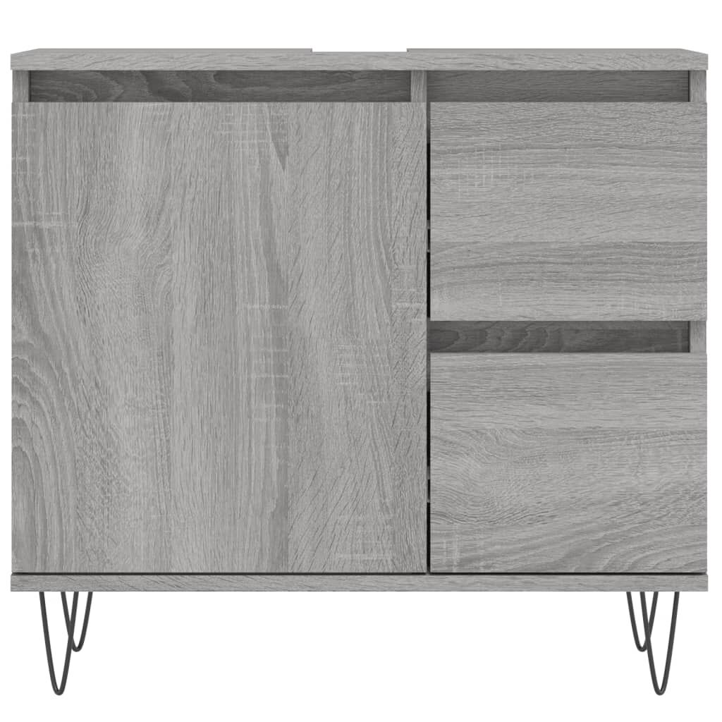 vidaXL Ντουλάπι Μπάνιου Γκρι Sonoma 65x33x60 εκ. Επεξεργασμένο Ξύλο