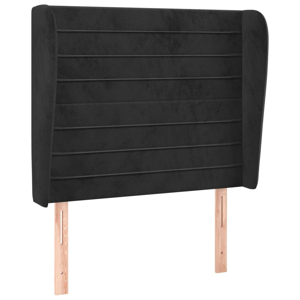 vidaXL Κεφαλάρι με Πτερύγια Μαύρο 93 x 23 x 118/128 εκ. Βελούδινο