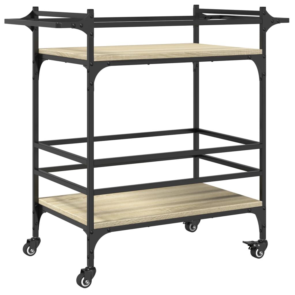 vidaXL Τρόλεϊ Κουζίνας Sonoma Δρυς 82x40x78,5 εκ. Επεξεργασμένο Ξύλο