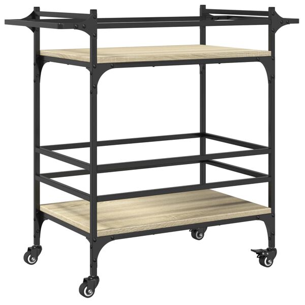 vidaXL Τρόλεϊ Κουζίνας Sonoma Δρυς 82x40x78,5 εκ. Επεξεργασμένο Ξύλο