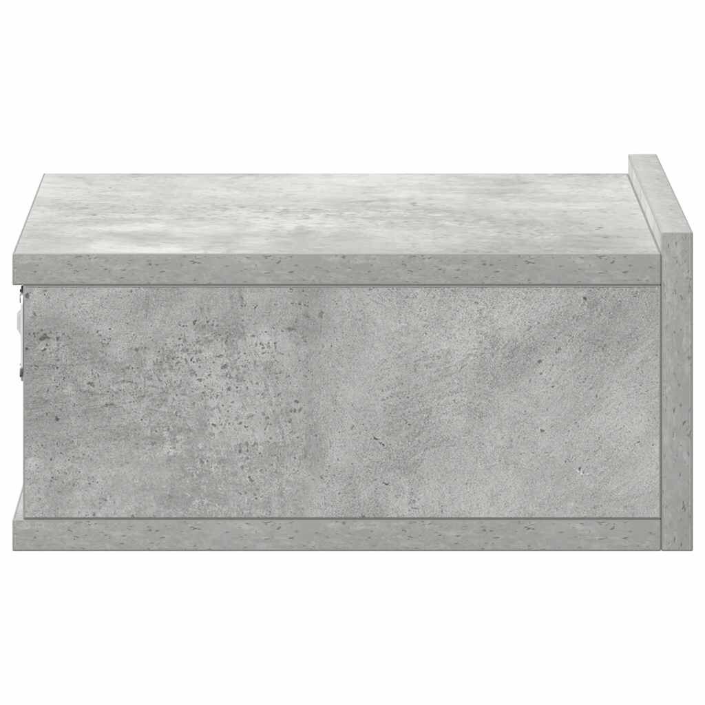 vidaXL Κομοδίνα Κρεμαστά 2τεμ. Γκρι Σκυροδ. 40x30x15εκ. από Επεξ. Ξύλο