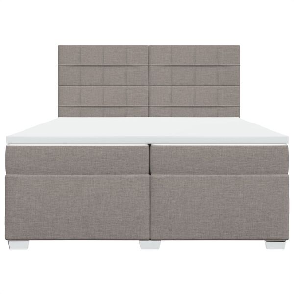vidaXL Κρεβάτι Boxspring με Στρώμα Taupe 200x200 εκ. Υφασμάτινο