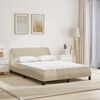 vidaXL Κρεβάτι με Στρώμα Dover Κρεμ 120x200 εκ. Υφασμάτινο