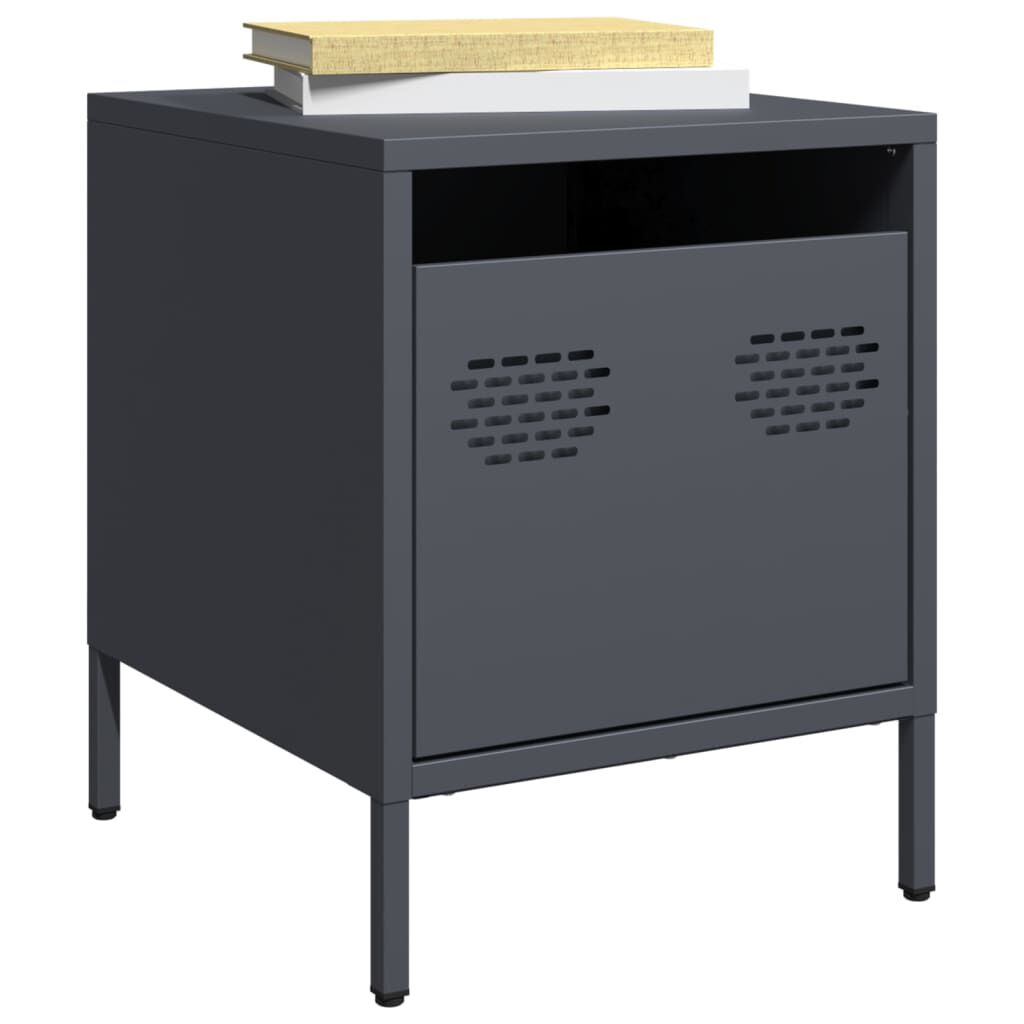vidaXL Κομοδίνο Ανθρακί 35x39x43,5 εκ. από Χάλυβα