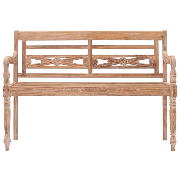 vidaXL Παγκάκι Batavia 120 εκ. Μασίφ Ξύλο Teak με Λευκό Φινίρισμα