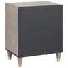 vidaXL Κομοδίνο με συρτάρι Γκρι 50 x 33 x 60 εκ Μασίφ ξύλο μάνγκο