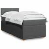 vidaXL Κρεβάτι Boxspring με Στρώμα Σκούρο Γκρι 90x200 εκ. Υφασμάτινο