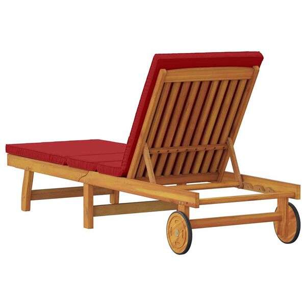 vidaXL Ξαπλώστρα με μαξιλάρι Καφέ 63 x 199 x 85 εκ. Μασίφ ξύλο ακακίας