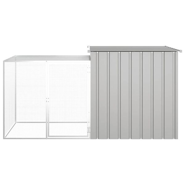 vidaXL Κοτέτσι - Κλουβί Γκρι 200x91x100 εκ. από Γαλβανισμένο Χάλυβα