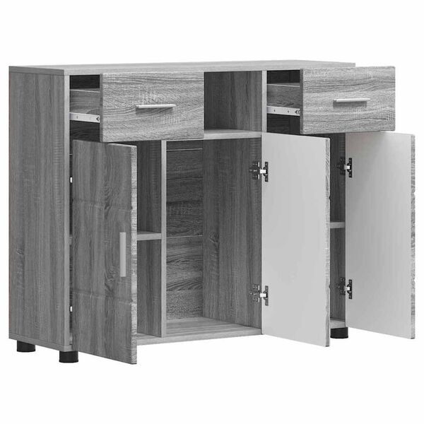 vidaXL Πλαϊνό γραφείο με συρτάρι Γκρι sonoma 88.5 x 30.5 x 73 εκ