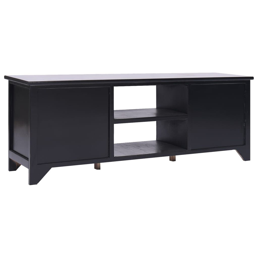 vidaXL Έπιπλο Τηλεόρασης Μαύρο 108x30x40 εκ. από Μασίφ Ξύλο Παυλώνιας
