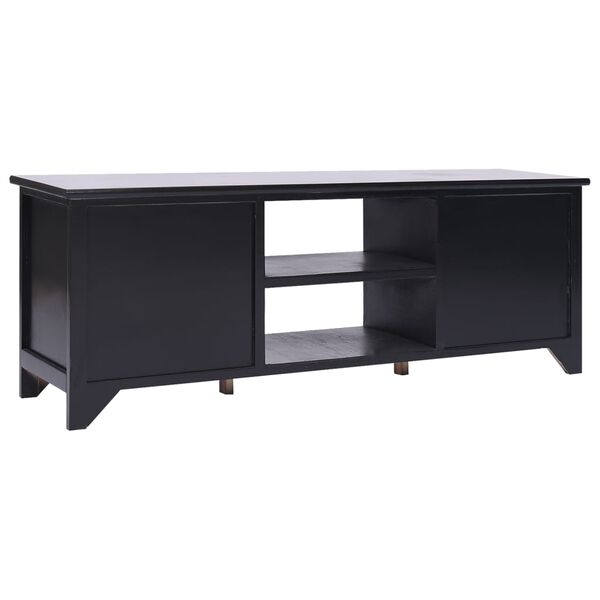 vidaXL Έπιπλο Τηλεόρασης Μαύρο 108x30x40 εκ. από Μασίφ Ξύλο Παυλώνιας