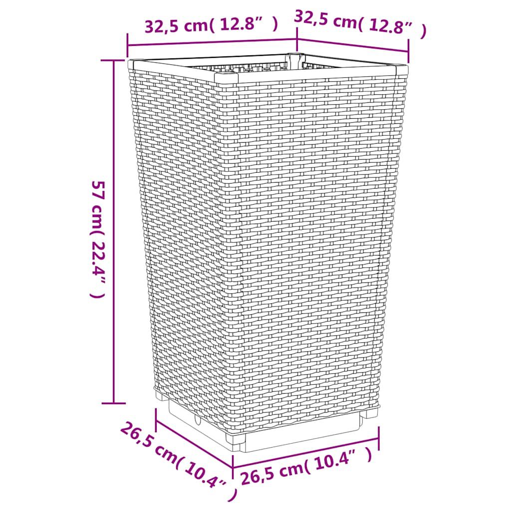vidaXL Ζαρντινιέρες Κήπου 4 τεμ. Μπλε Γκρι 32,5x32,5x57 εκ. Πολυπροπυλένιο