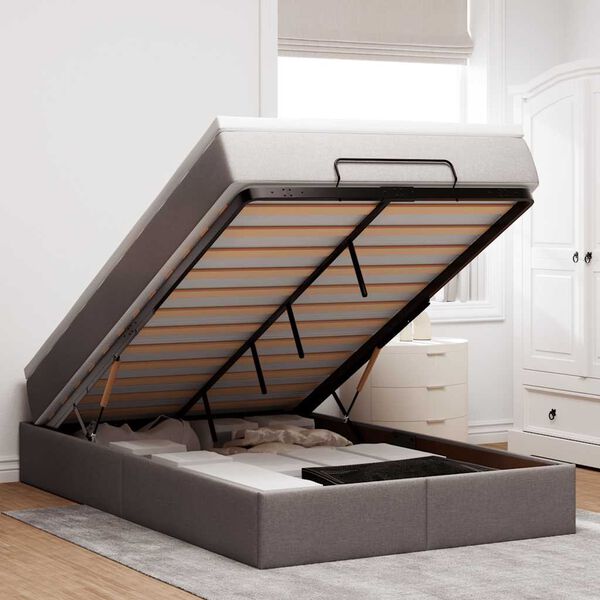 vidaXL &Omicron;&theta;&omega;&mu;&alpha;&nu;&iota;&kappa;ό &kappa;&rho;&epsilon;&beta;ά&tau;&iota; &mu;&epsilon; &sigma;&tau;&rho;ώ&mu;&alpha; Taupe 120x200cm ύ&phi;&alpha;&sigma;&mu;&alpha;