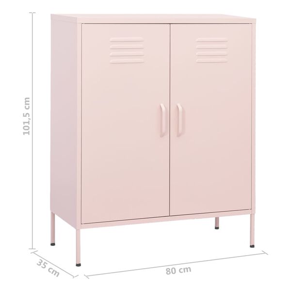 vidaXL Ντουλάπι Αποθήκευσης Ροζ 80 x 35 x 101,5 εκ. Ατσάλινο
