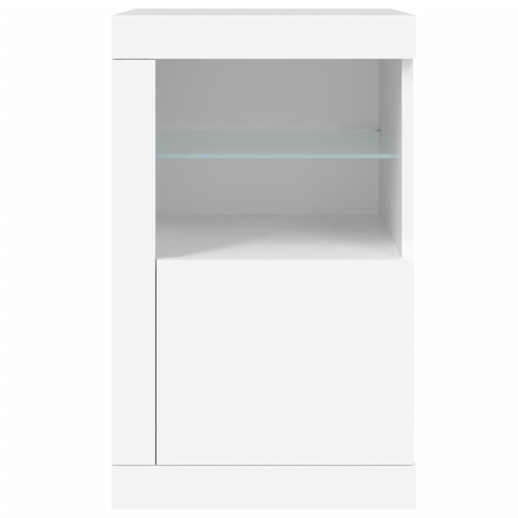 vidaXL Ντουλάπια Βοηθητικά με Φώτα LED 2 τεμ. Λευκά από Επεξεργ. Ξύλο