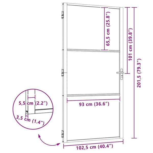 vidaXL Εσωτερική Πόρτα Μαύρο 102.5 x 201.5 cm