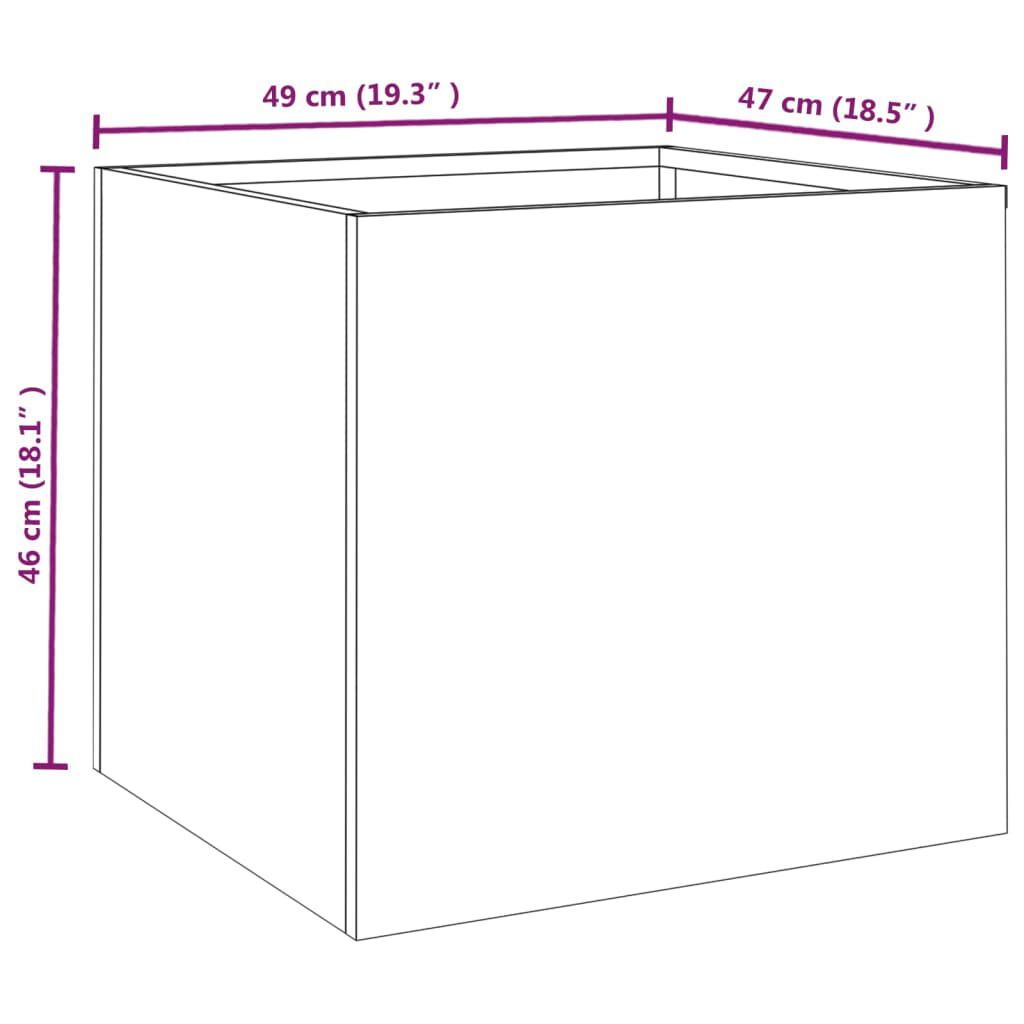 vidaXL Ζαρντινιέρα 49x47x46 εκ. Ατσάλι Σκληρυθέν στον Αέρα