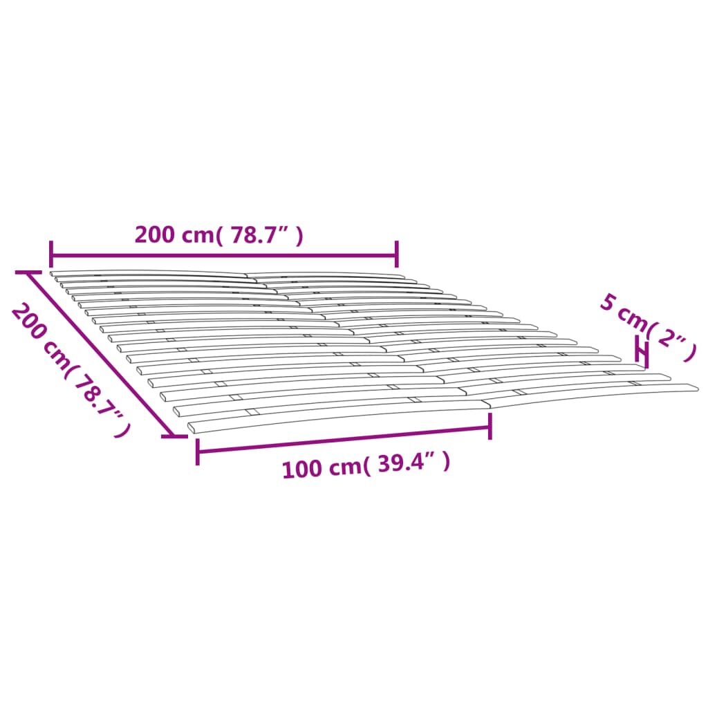 vidaXL Τελάρα Κρεβατιού με 34 Σανίδες 2 Τεμ. 100 x 200 εκ.