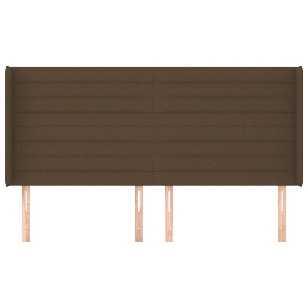 vidaXL Κεφαλάρι με Πτερύγια Σκούρο Καφέ 203x16x118/128 εκ. Υφασμάτινο