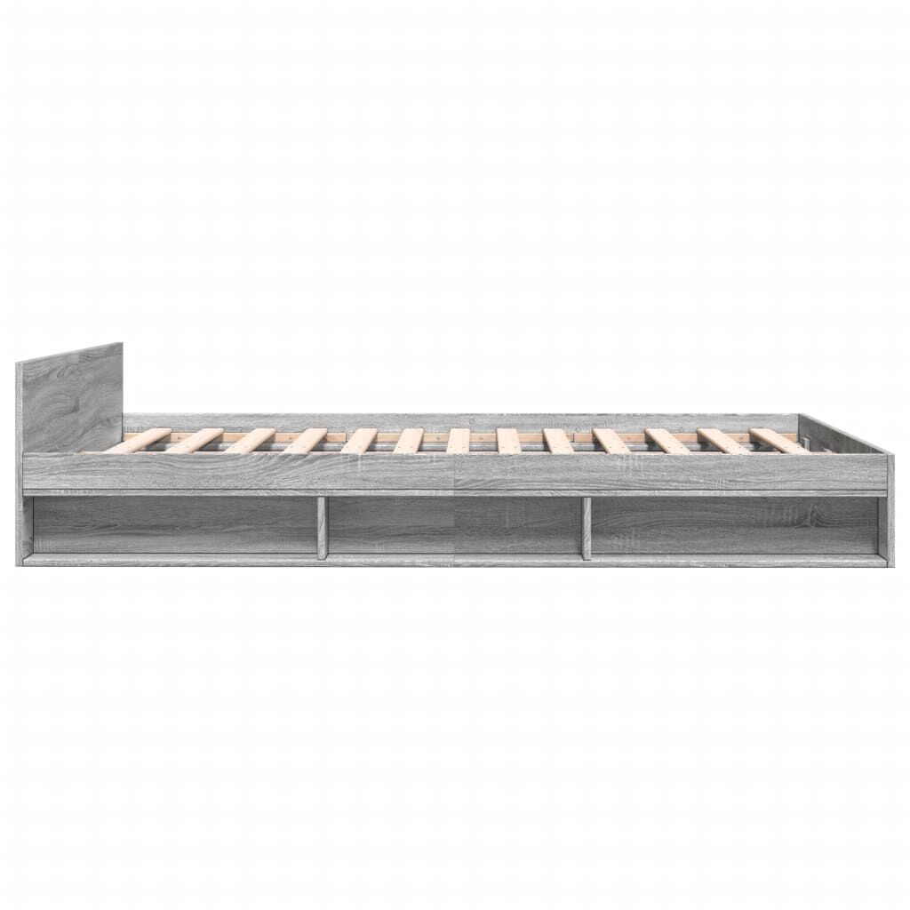 vidaXL Πλαίσιο Κρεβατιού με συρτάρια Γκρι sonoma 140x190εκ. Επεξ. Ξύλο