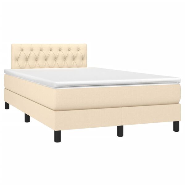 vidaXL &Kappa;&rho;&epsilon;&beta;ά&tau;&iota; Boxspring &mu;&epsilon; &Sigma;&tau;&rho;ώ&mu;&alpha; &Kappa;&rho;&epsilon;&mu; 120x200 &epsilon;&kappa;. &Upsilon;&phi;&alpha;&sigma;&mu;ά&tau;&iota;&nu;&omicron;