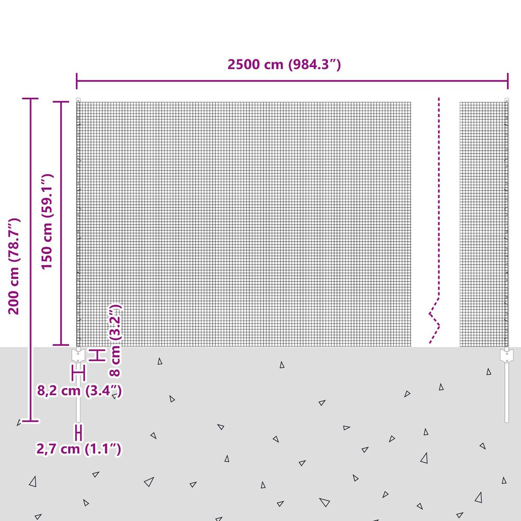 vidaXL Συρματόπλεγμάτος με 11 U Posts Πράσινο 1.5x25 μ Μέταλλο