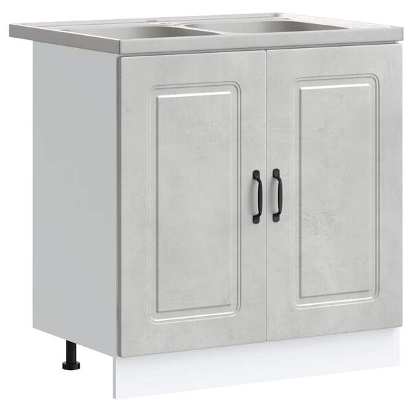 vidaXL Ντουλάπα Κουζίνας με πόρτα Kalmar 2 pcs Γκρι 80 x 46 x 81.5 εκ