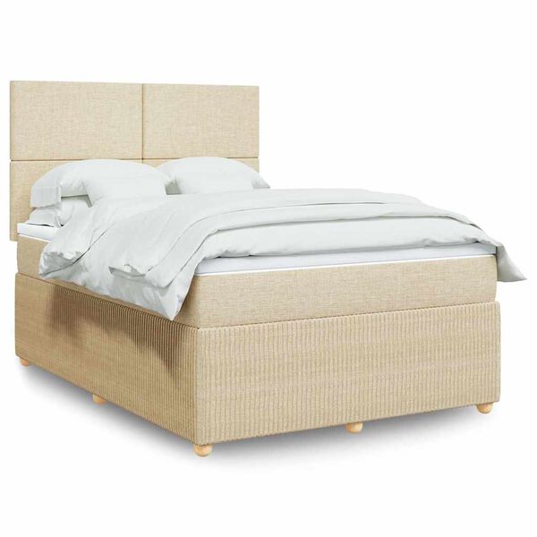 vidaXL &Kappa;&rho;&epsilon;&beta;ά&tau;&iota; Boxspring &mu;&epsilon; &Sigma;&tau;&rho;ώ&mu;&alpha; &Kappa;&rho;&epsilon;&mu; 160x200 &epsilon;&kappa;. &Upsilon;&phi;&alpha;&sigma;&mu;ά&tau;&iota;&nu;&omicron;