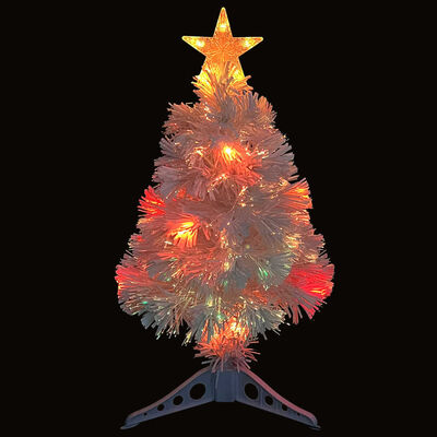 vidaXL Χριστουγεν. Δέντρο Τεχνητό Προφωτισμένο Οπτικές Ίνες Λευκό 64εκ