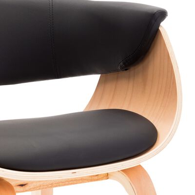 vidaXL Καρέκλα Τραπεζαρίας Μαύρη από Λυγισμένο Ξύλο / Συνθετικό Δέρμα
