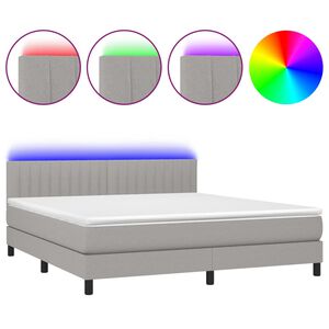 vidaXL &Kappa;&rho;&epsilon;&beta;ά&tau;&iota; Boxspring &mu;&epsilon; &Sigma;&tau;&rho;ώ&mu;&alpha; & LED &Alpha;&nu;.&Gamma;&kappa;&rho;&iota; 180x200 &epsilon;&kappa; &Upsilon;&phi;&alpha;&sigma;&mu;ά&tau;&iota;&nu;&omicron;