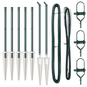 vidaXL Πό posts φράχτη 7 pcs Πράσινο Ø32mm 100 εκ