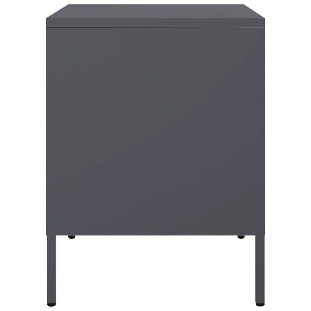 vidaXL Κομοδίνα 2 τεμ. Ανθρακί 36x39x50,5 εκ. από Χάλυβα