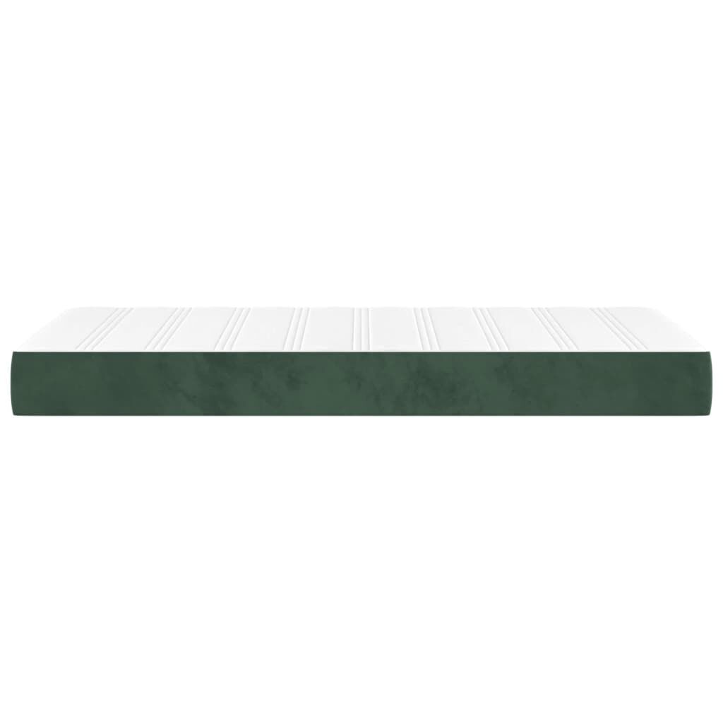 vidaXL Στρώμα με Pocket Springs Σκούρο Πράσινο 90x200x20 εκ. Βελούδινο