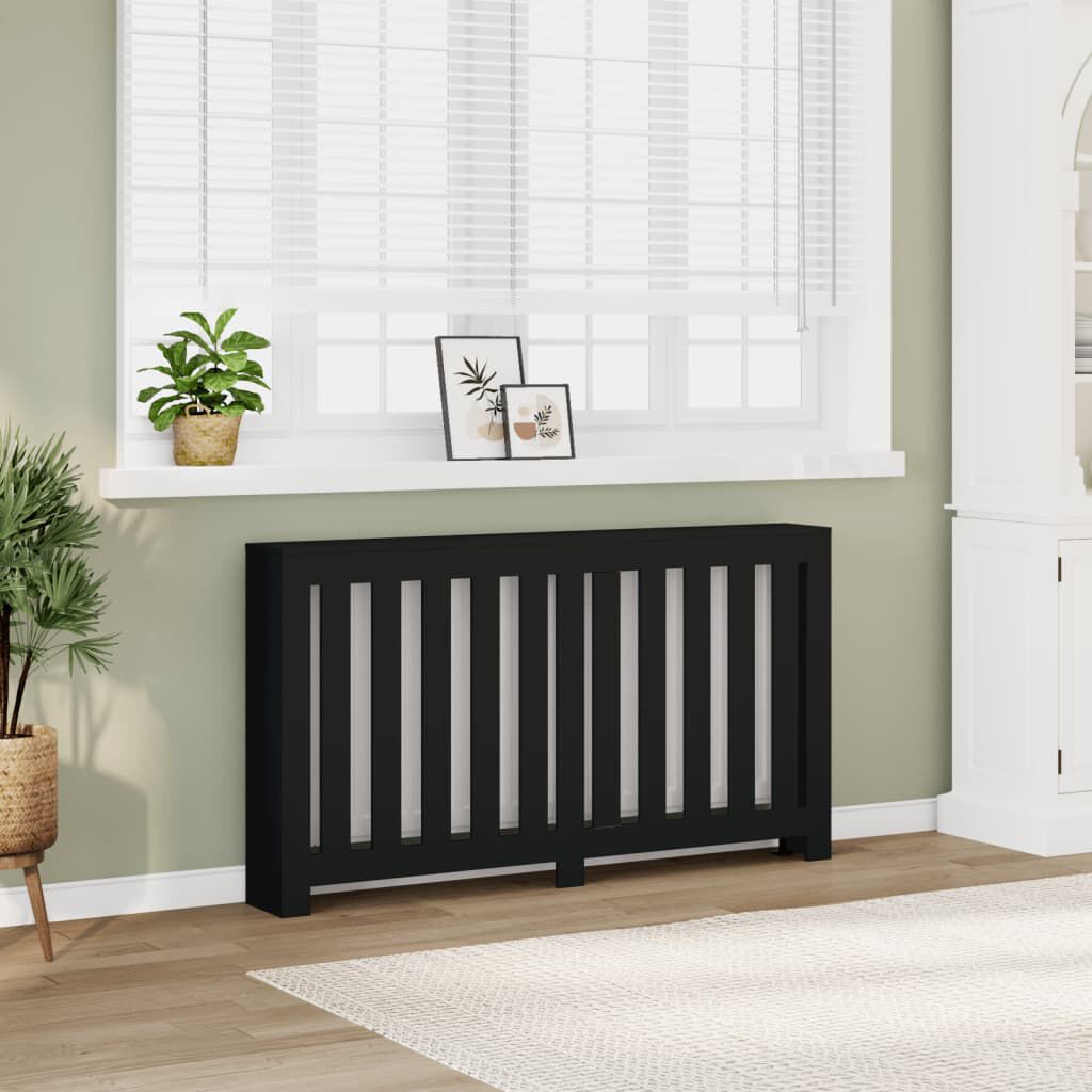 vidaXL Κάλυμμα Καλοριφέρ Μαύρο 149x20x82 εκ. από Επεξεργασμένο Ξύλο
