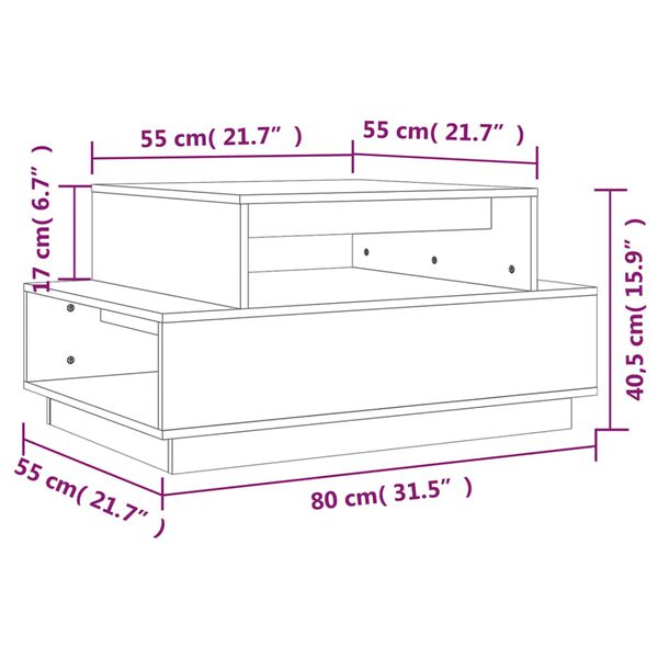 vidaXL Τραπεζάκι Σαλονιού Καφέ Μελί 80x55x40,5 εκ. Μασίφ Ξύλο Πεύκου