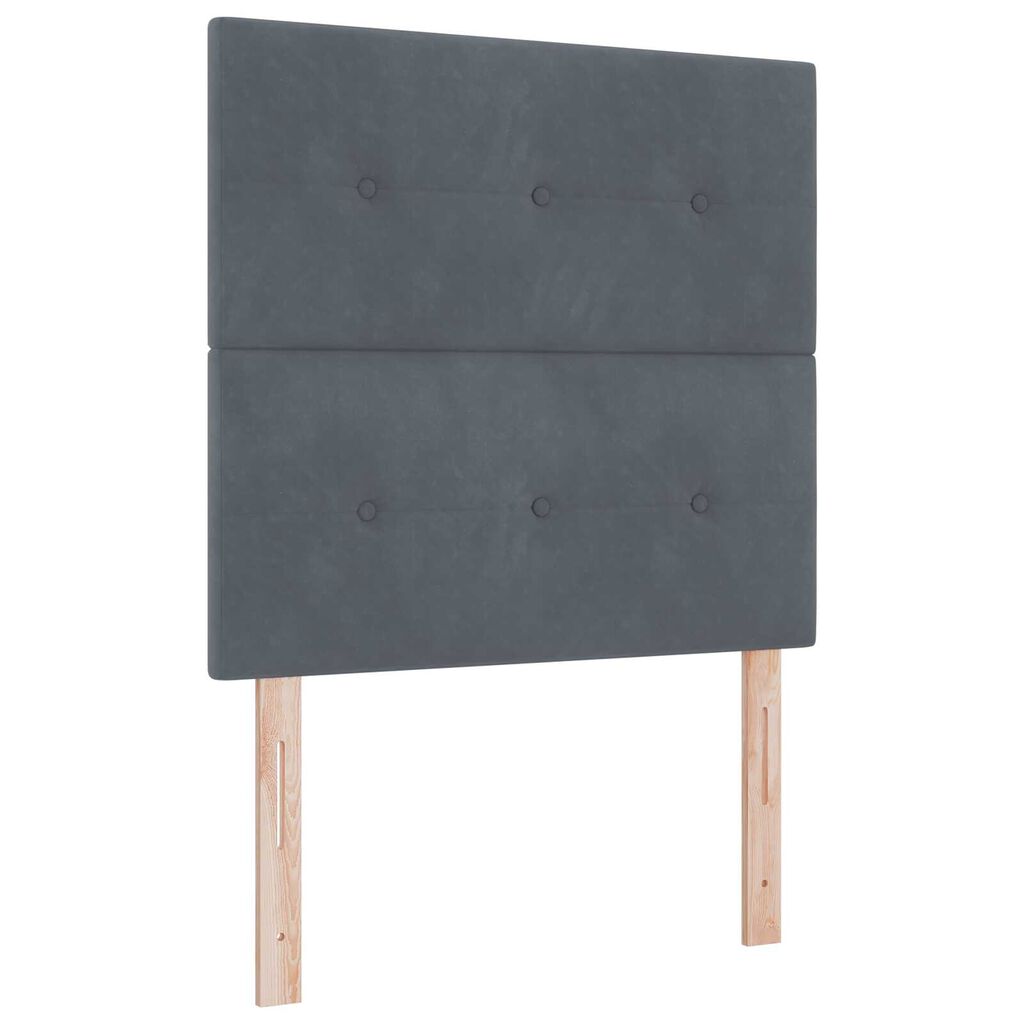 vidaXL Κρεβάτι Box Spring LED με Στρώμα Σκούρο γκρι 80 x 200 cm