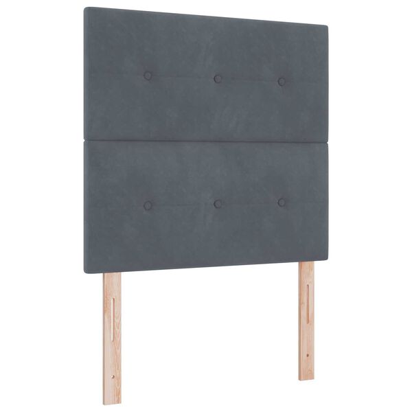 vidaXL Κρεβάτι Box Spring LED με Στρώμα Σκούρο γκρι 80 x 200 cm