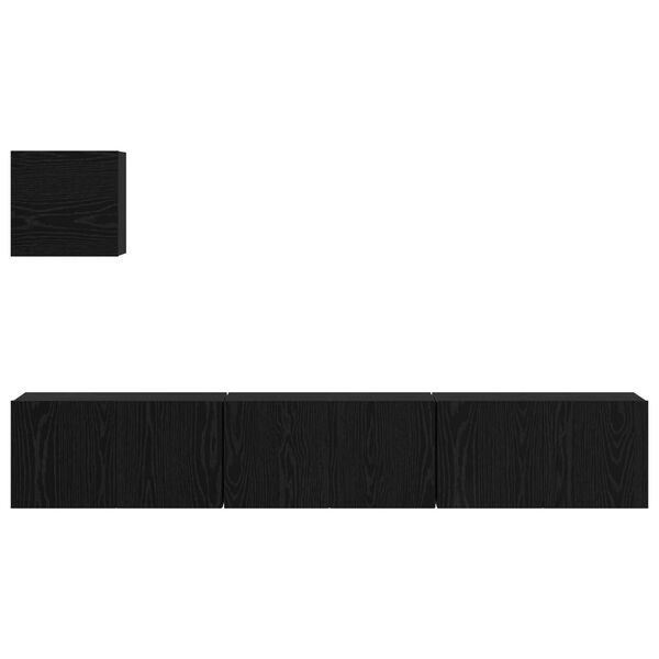vidaXL Σετ TV Άλλο με αποθήκευση με πόρτα 4 pcs Μαύρη Δρυς 60 x 30 x 30 cm
