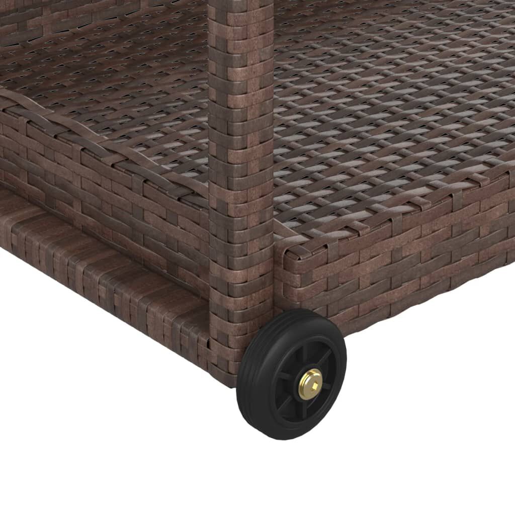 vidaXL Τρόλεϊ Μεταφοράς Καφέ 100 x 45 x 83 εκ. από Συνθετικό Ρατάν