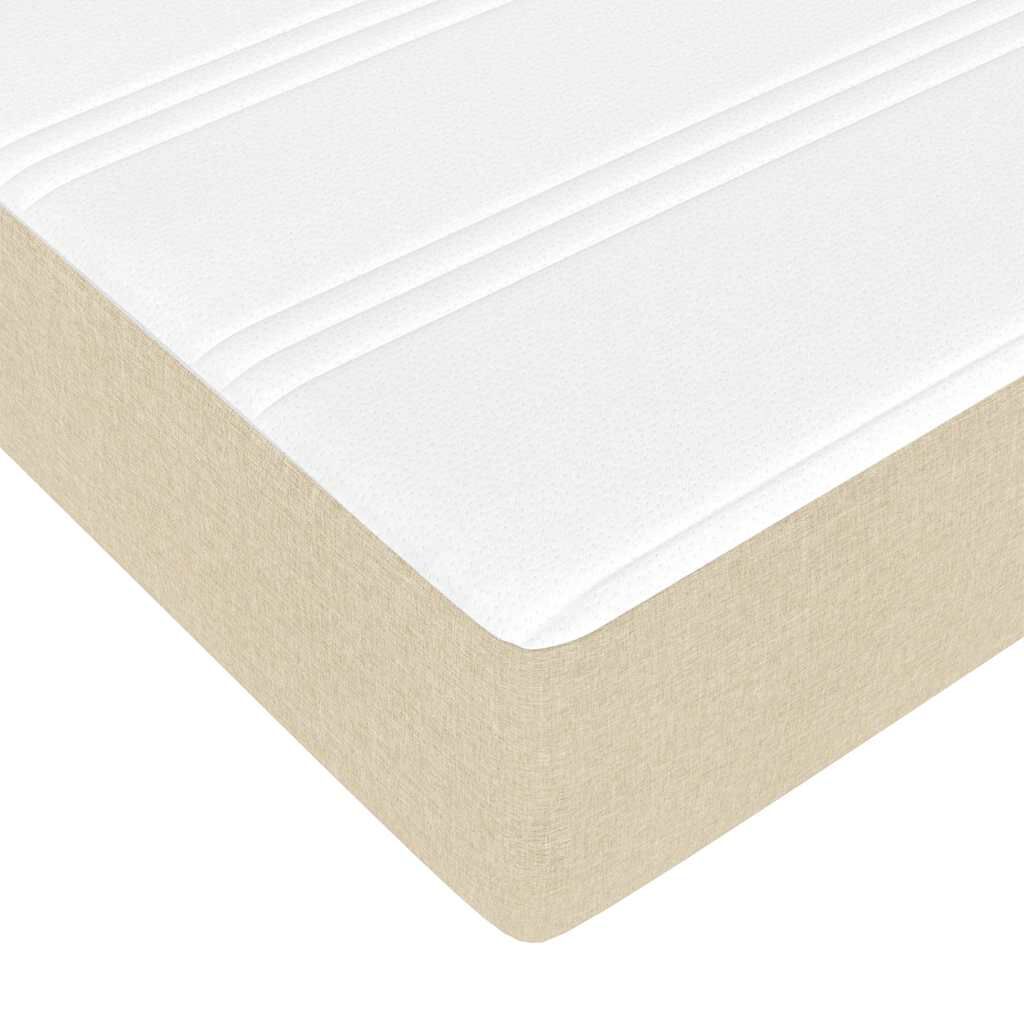 vidaXL Οθωμανικό κρεβάτι με στρώμα Cream 90x200cm ύφασμα