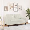 vidaXL Καναπές Διθέσιος Κρεμ 140 εκ. Βελούδινος με Διακ. Μαξιλάρια