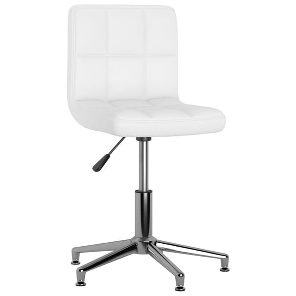 3087634 vidaXL Swivel Dining Chairs 4 pcs White Faux Leather (334405&times;2)