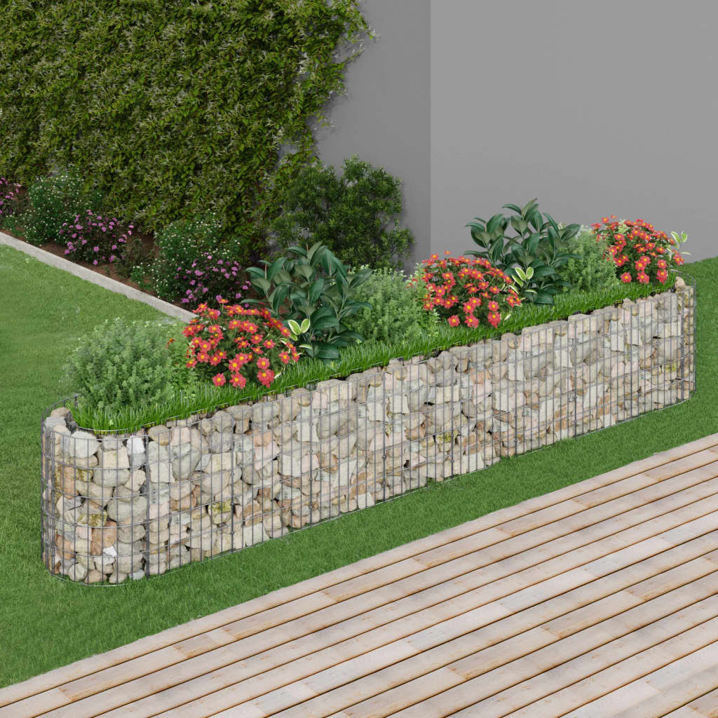 vidaXL Συρματοκιβώτιο-Γλάστρα Υπερυψωμένη 330x50x50 εκ. Γαλβαν. Ατσάλι